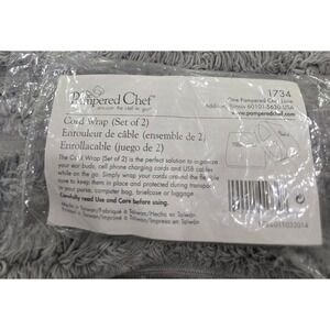 Pampered Chef Cord Wrap Set of 2 Blue Travel Cable Organizers 1734 New